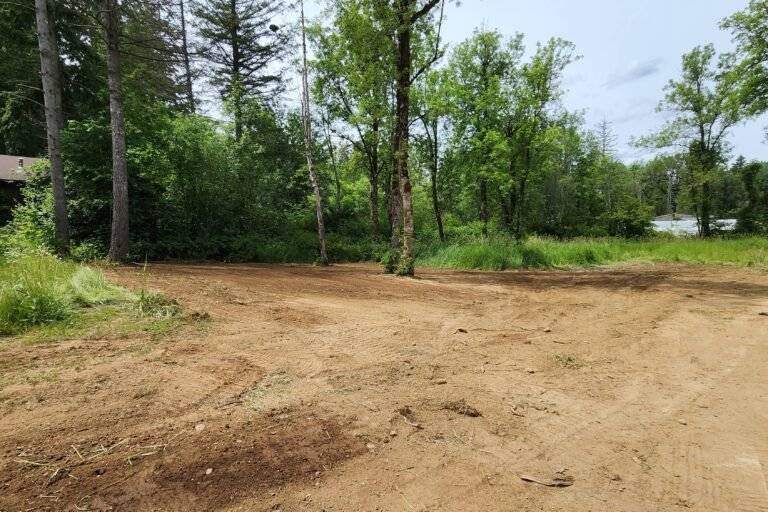 Property in the forest after clearing